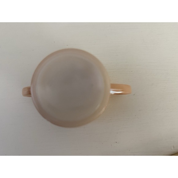 Vintage Fire King Peach Lustre Laurel Leaf Sugar Bowl - Picture 6 of 8